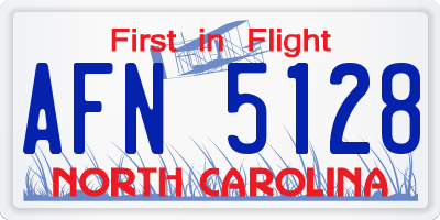 NC license plate AFN5128