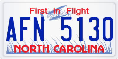 NC license plate AFN5130