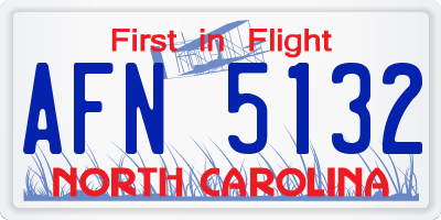 NC license plate AFN5132