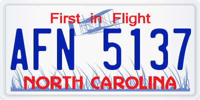 NC license plate AFN5137