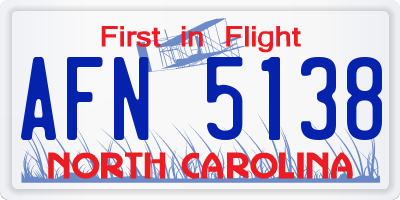 NC license plate AFN5138