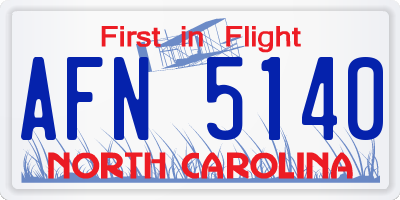 NC license plate AFN5140