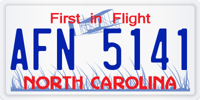 NC license plate AFN5141