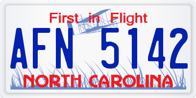 NC license plate AFN5142