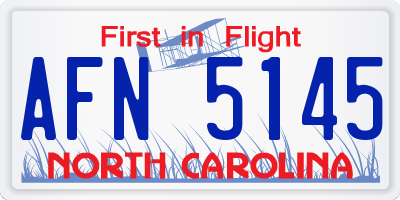 NC license plate AFN5145