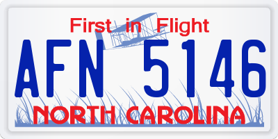 NC license plate AFN5146