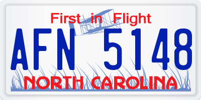 NC license plate AFN5148