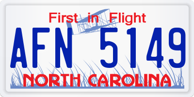 NC license plate AFN5149