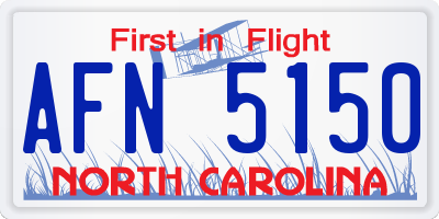 NC license plate AFN5150