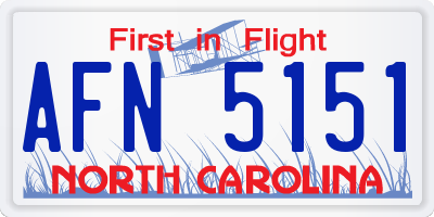 NC license plate AFN5151