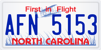 NC license plate AFN5153