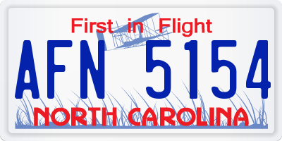 NC license plate AFN5154