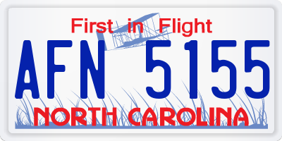 NC license plate AFN5155