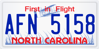 NC license plate AFN5158