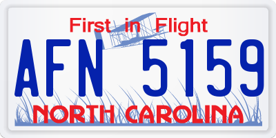 NC license plate AFN5159