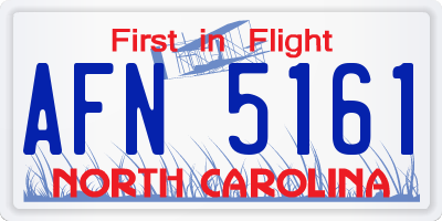 NC license plate AFN5161