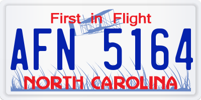 NC license plate AFN5164