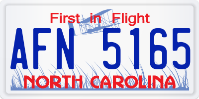 NC license plate AFN5165