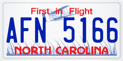 NC license plate AFN5166