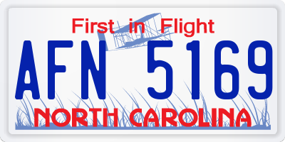 NC license plate AFN5169