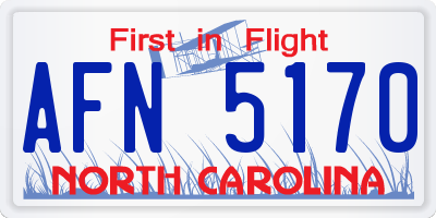NC license plate AFN5170