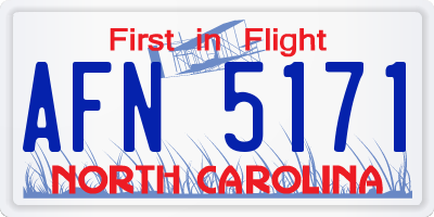NC license plate AFN5171