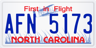 NC license plate AFN5173