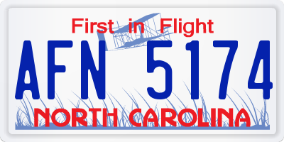 NC license plate AFN5174