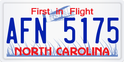 NC license plate AFN5175
