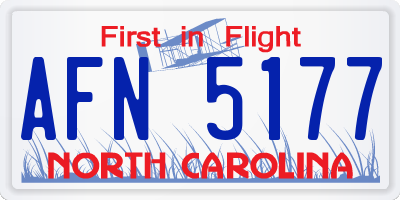 NC license plate AFN5177