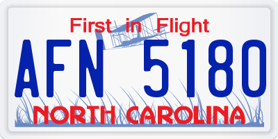 NC license plate AFN5180