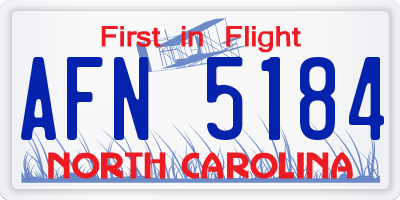 NC license plate AFN5184