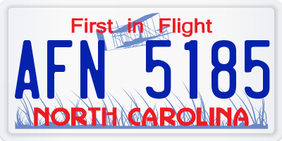 NC license plate AFN5185