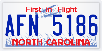 NC license plate AFN5186
