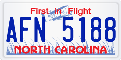 NC license plate AFN5188