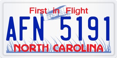 NC license plate AFN5191