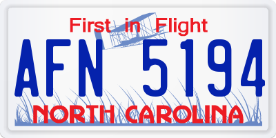 NC license plate AFN5194