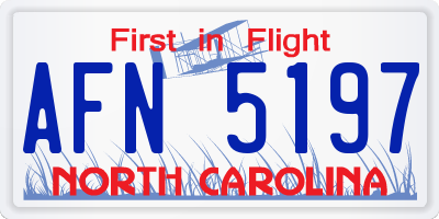 NC license plate AFN5197