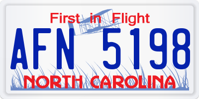 NC license plate AFN5198