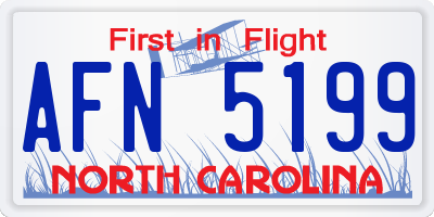 NC license plate AFN5199