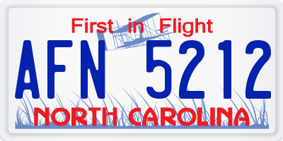 NC license plate AFN5212
