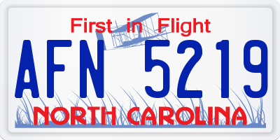 NC license plate AFN5219