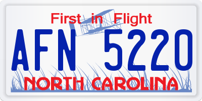 NC license plate AFN5220