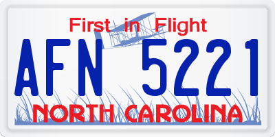 NC license plate AFN5221