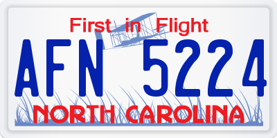 NC license plate AFN5224