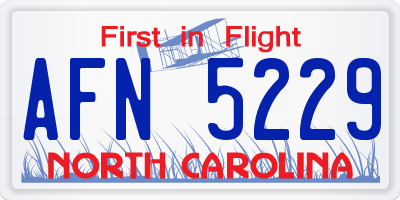 NC license plate AFN5229