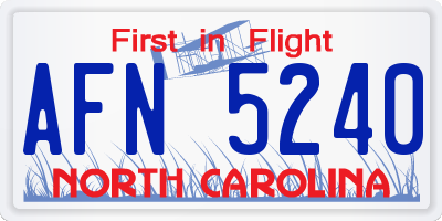 NC license plate AFN5240