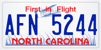 NC license plate AFN5244
