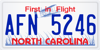 NC license plate AFN5246