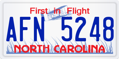 NC license plate AFN5248